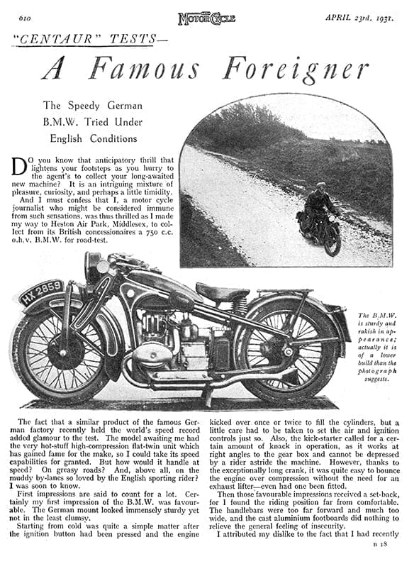 BMW R16 ohv 734cc 1931 Road Test - PDF Download
