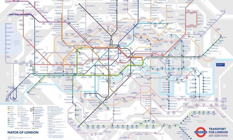 First Tube map with Elizabeth line published