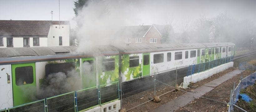 Fire damages Vivarail DMU