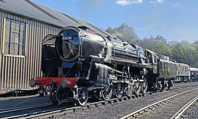 Single-chimney ‘9F’ ready for traffic at North Yorks