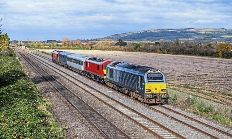 Class 90 visits Swindon for electrical testing