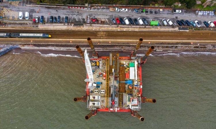 Construction of sea wall to protect Dawlish coastal railway begins