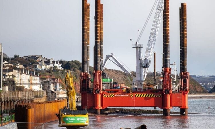 New sea wall at Dawlish protecting tracks from storms