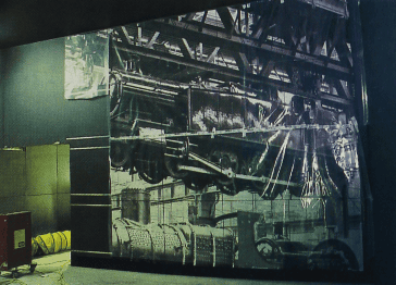 Wall displays, large and small, will be a feature, enhancing the other attractions. Still under wraps until opening, this depiction of a 2-8-0T is one of the first to greet the visitor.
