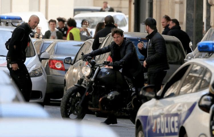 Tom Cruise rides (and crashes) a BMW R nineT Scrambler during Mission Impossible 6 filming