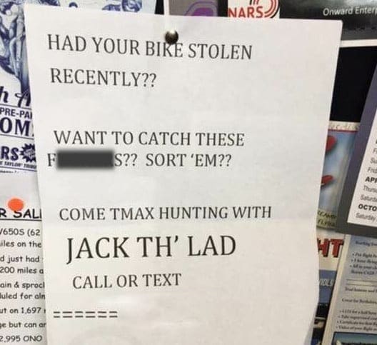 Call goes out to vigilante groups to form and catch bike thieves in big UK cities