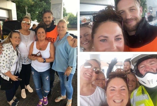 Tom Hardy spotted taking his motorbike test!