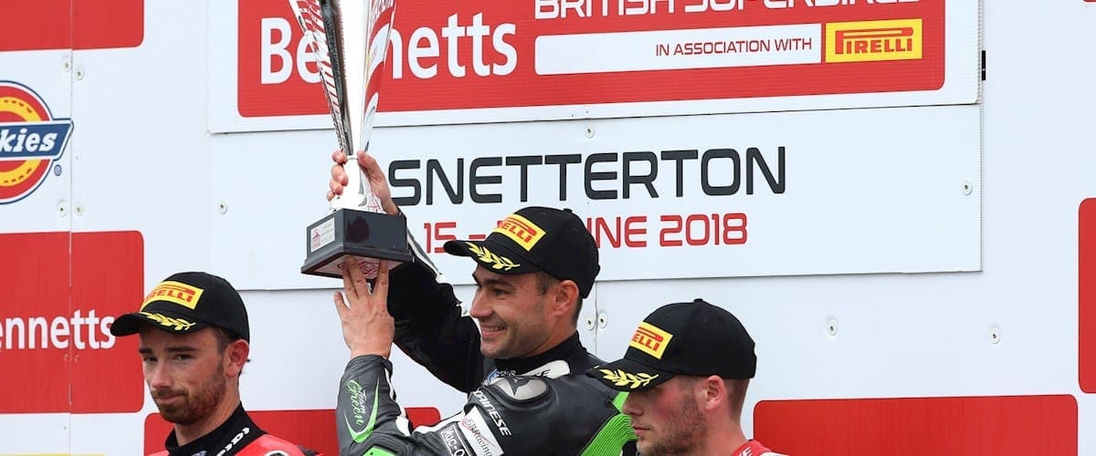 BSB: Leon Haslam claims race one win at Snetterton from Glenn Irwin