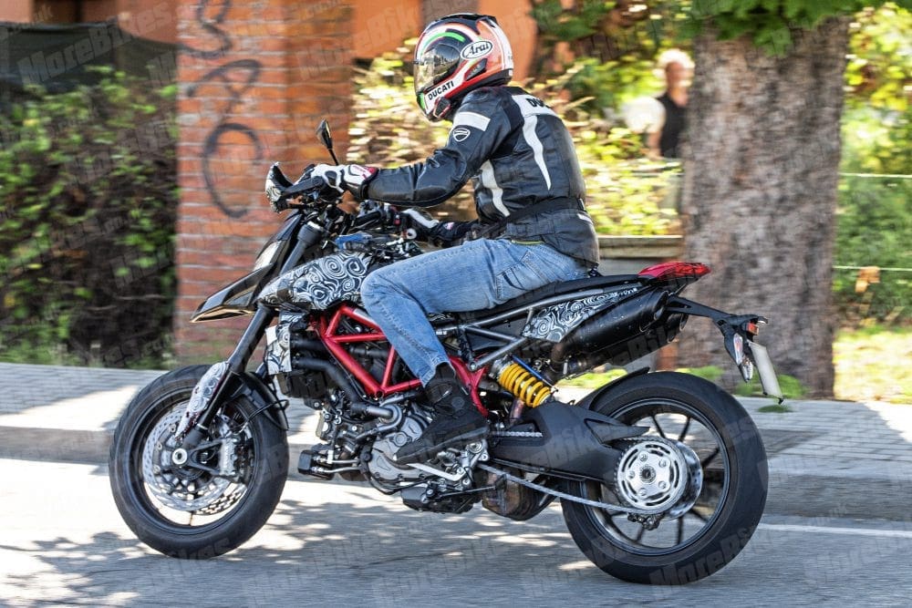 SPY SHOTS: Ducati’s 2019 Hypermotard is going back in time (thank goodness). Looks super cool.