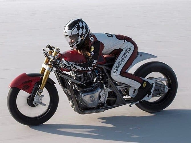 CUSTOM Royal Enfield Continental GT 650 tops 150mph at Bonneville