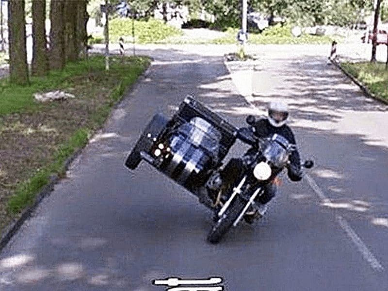 Stand out on Google Street View. Sidecar rider shows us how.