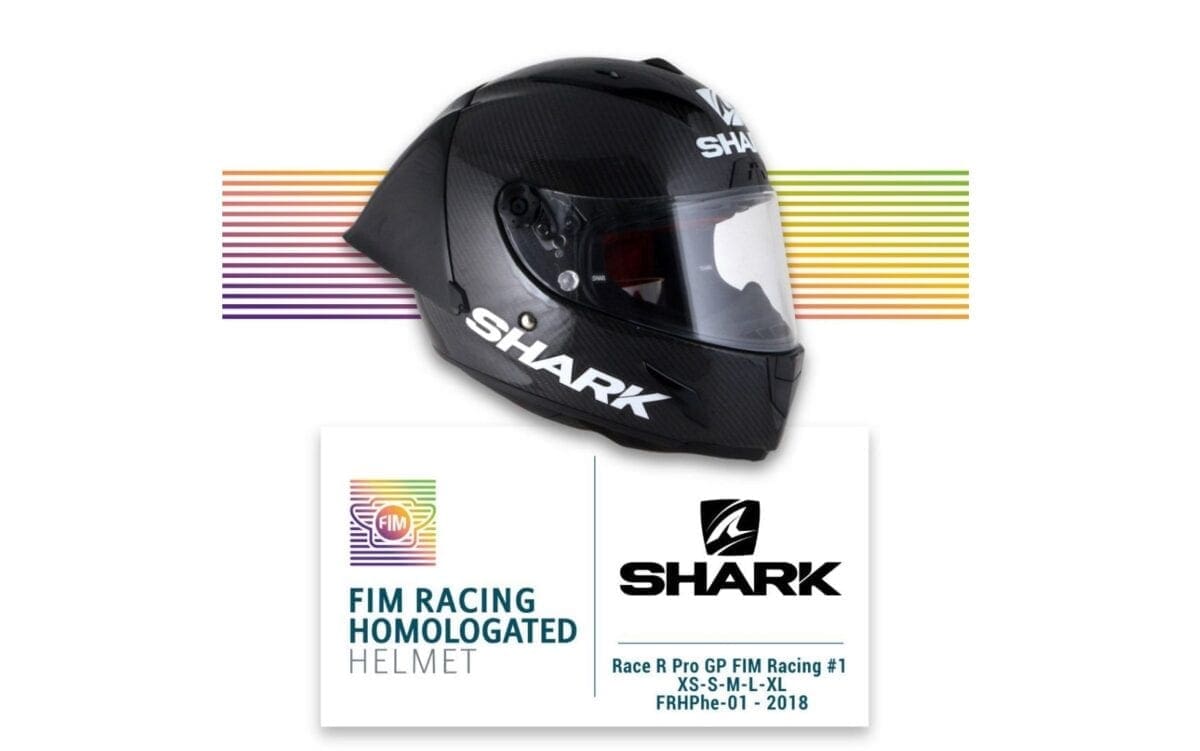 NEW GEAR: Shark’s FIM approved RACE helmet. The Race-R Pro GP FIM Racing #1.