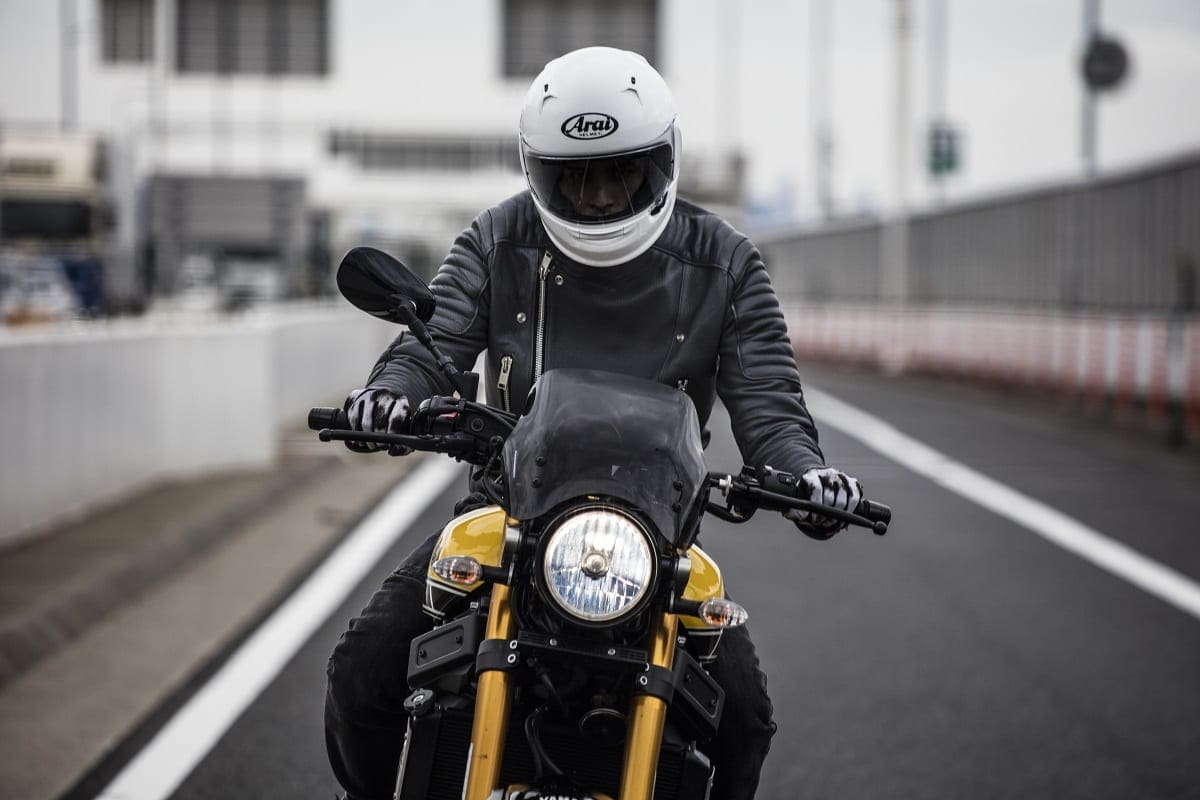 NEW GEAR: Arai’s mid-level Profile-V helmet.