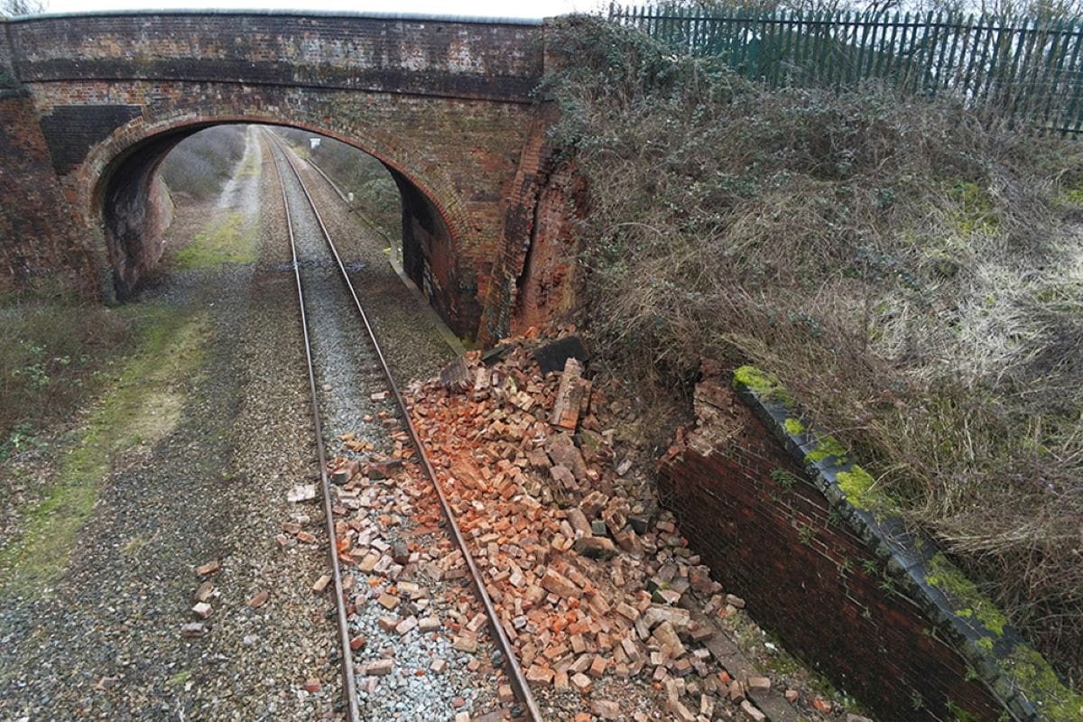 Safety recommendations made after train hits bricks from collapsed wall