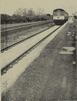 British Railways trials experimental paved track at Radcliffe-on-Trent in 1969