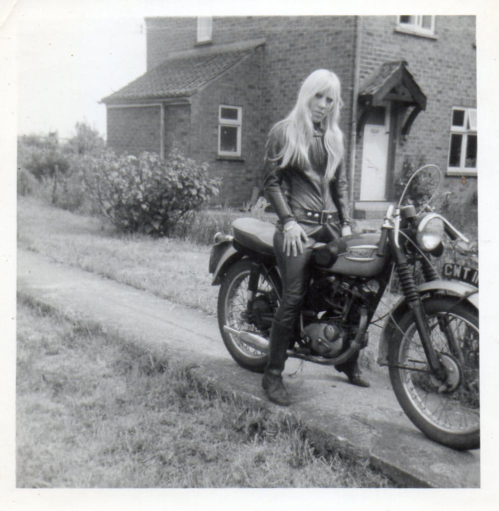 The girl on a motorcycle