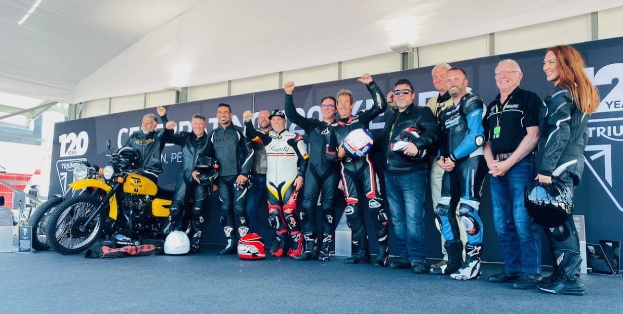 Triumph: 120th anniversary celebrated with Silverstone GP parade lap